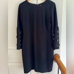 Karl Lagerfeld Black Dress with Embellished Sleeves